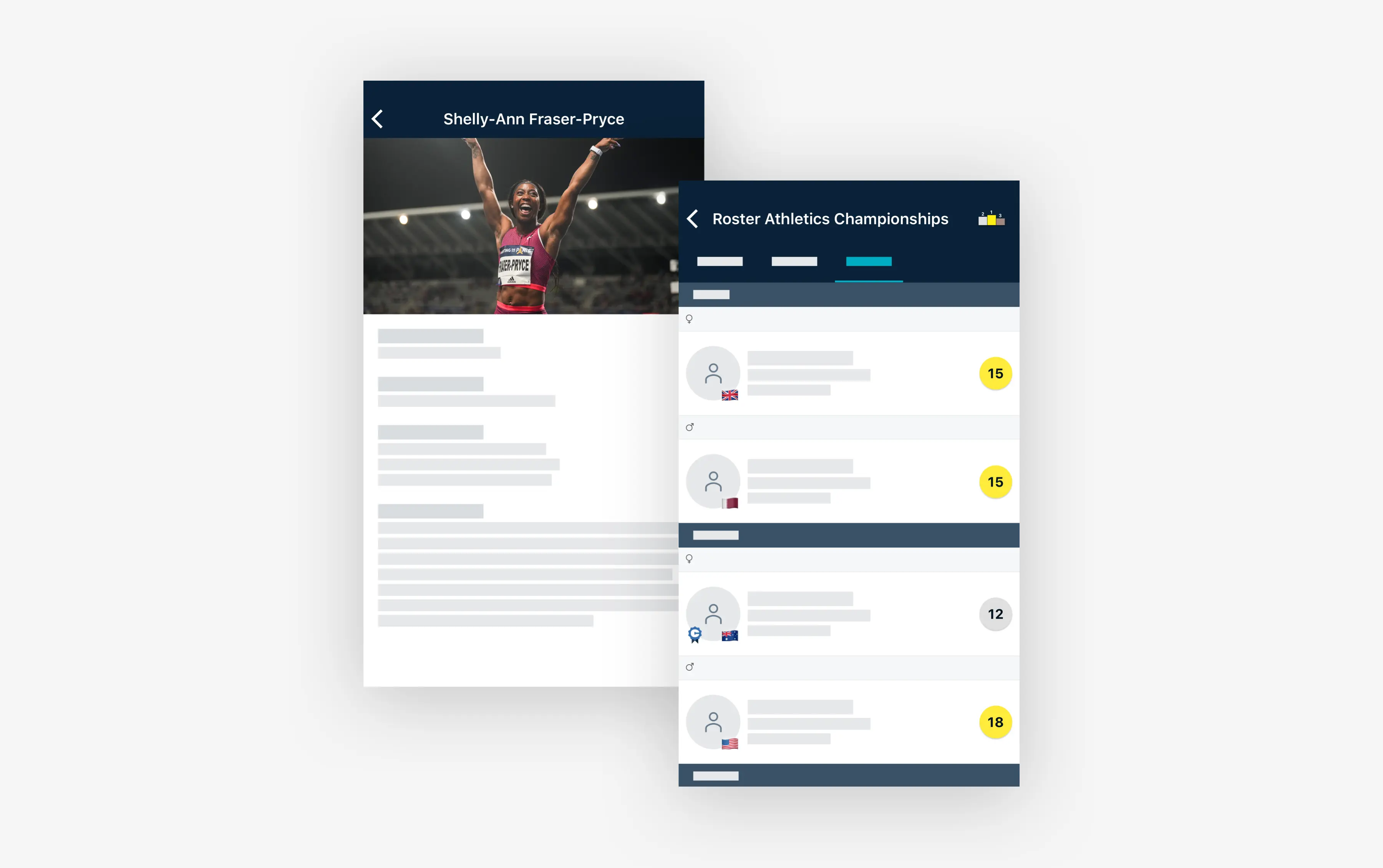 Aplikacja Roser Athletics wiadomości